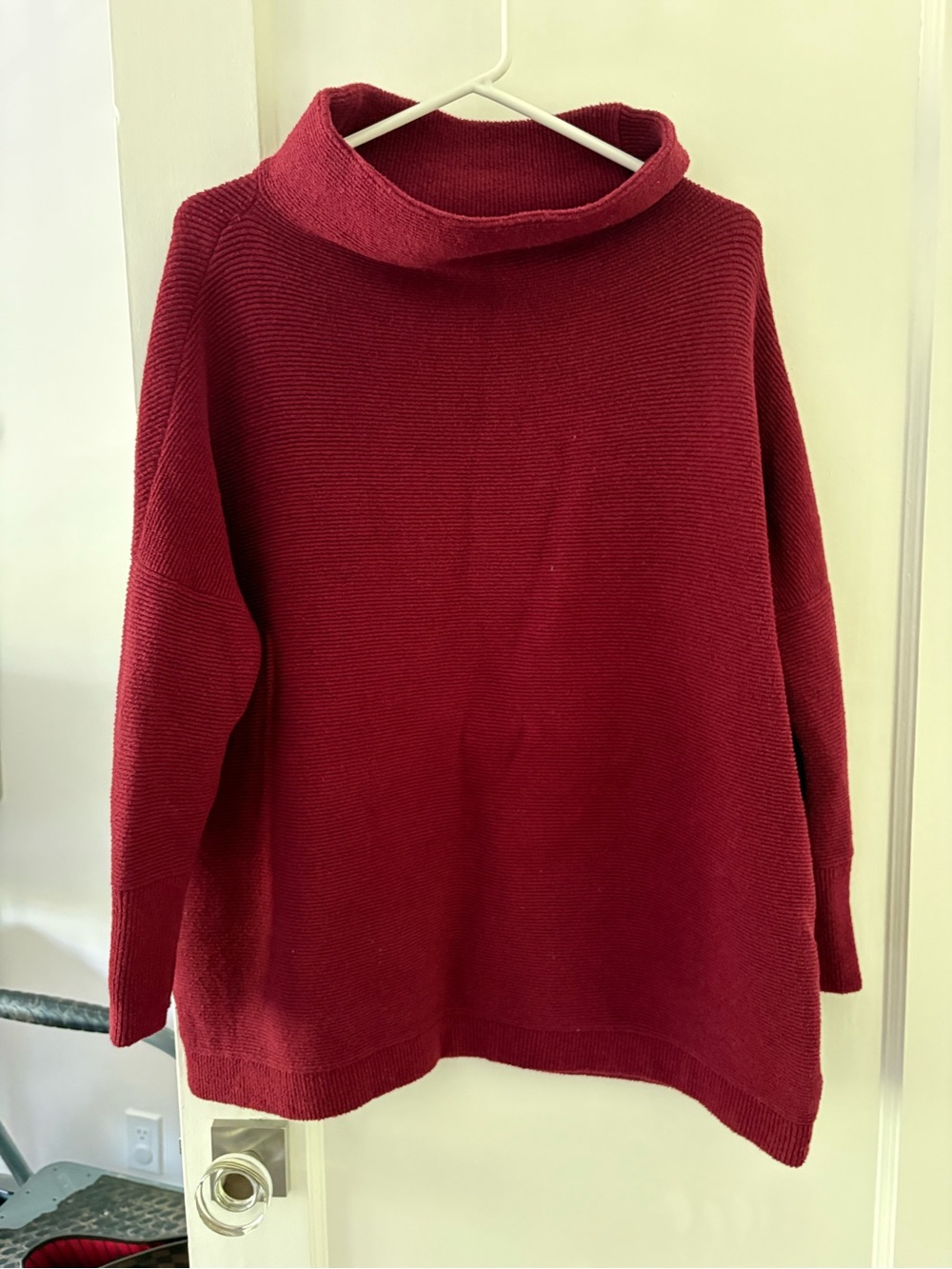 Free People Women's Red Funnel Neck Sweater